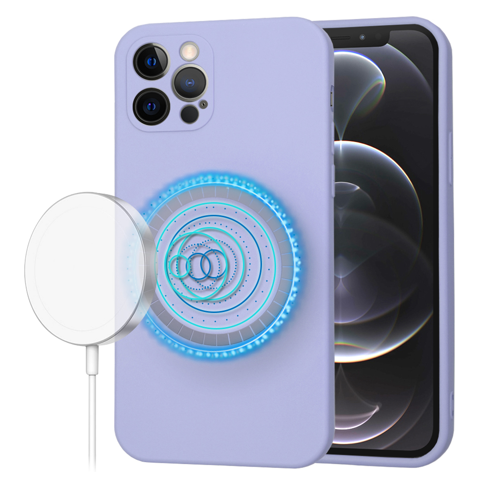 Калъф за iPhone 12 Pro - Techsuit SoftFlex MagSafe - светло лилав