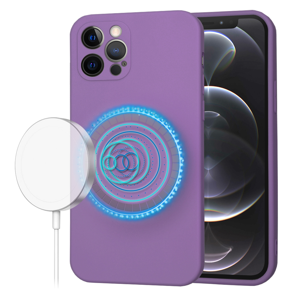 Калъф за iPhone 12 Pro - Techsuit SoftFlex MagSafe - Лилав