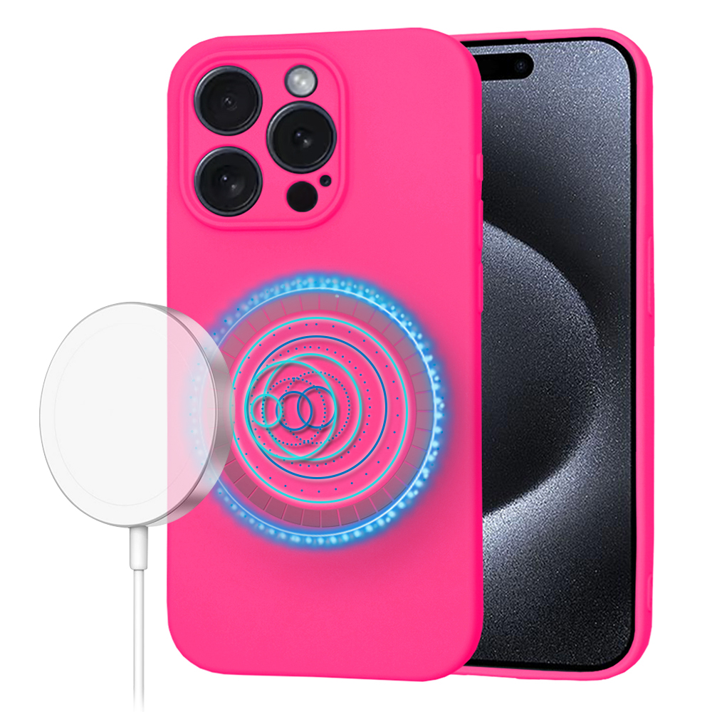 Калъф за iPhone 15 Pro - Techsuit SoftFlex MagSafe - Hot Розов