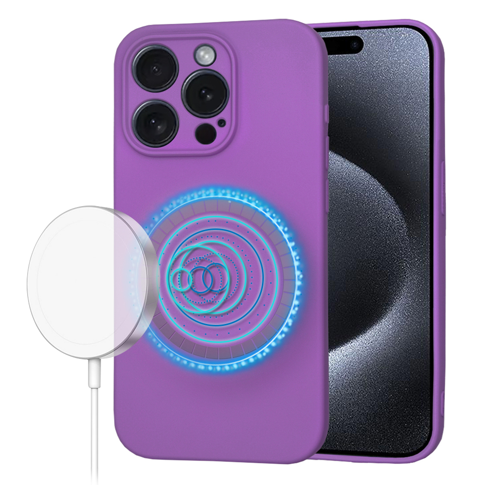 Калъф за iPhone 15 Pro - Techsuit SoftFlex MagSafe - Лилав