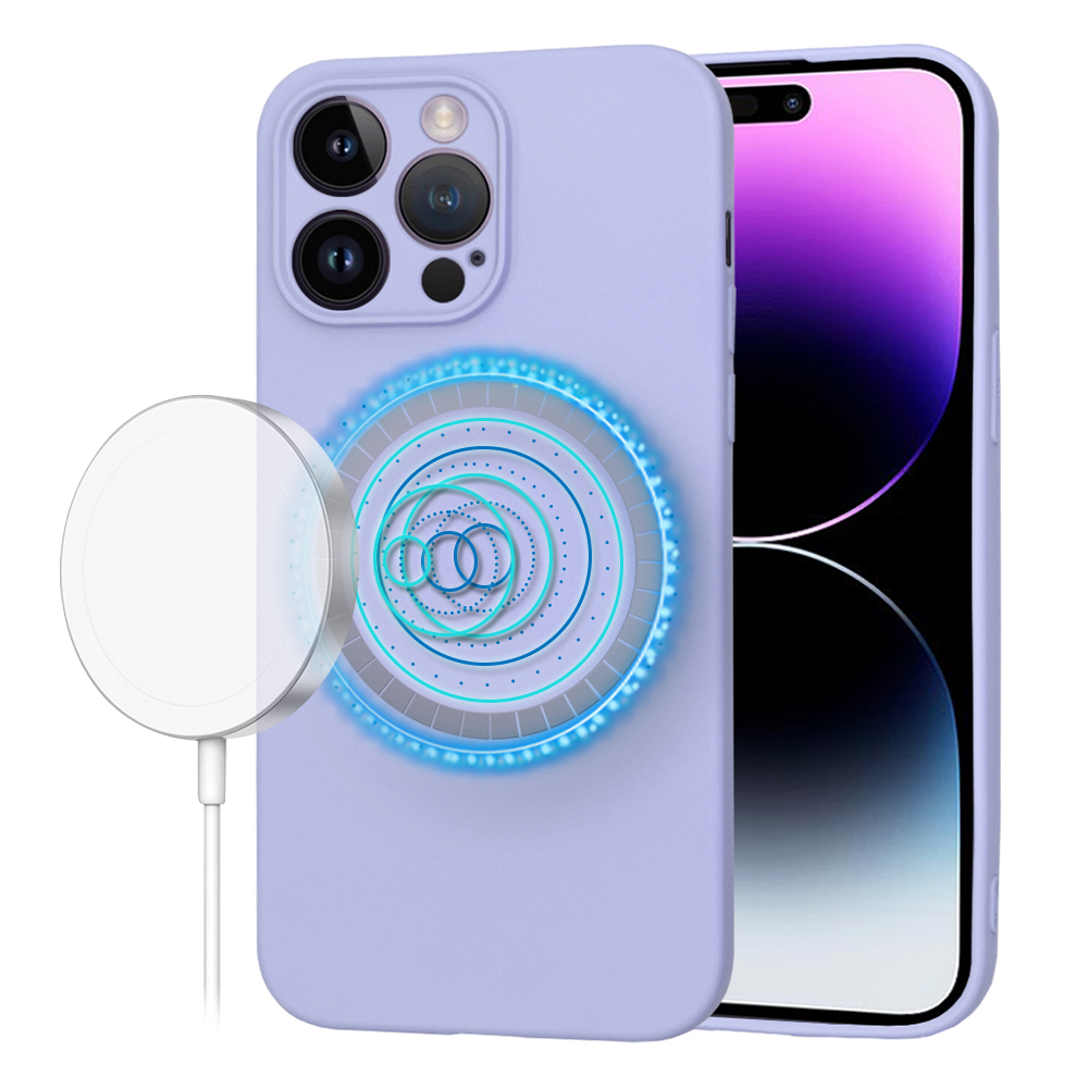 Калъф за iPhone 14 Pro Max - Techsuit SoftFlex MagSafe - светло лилав