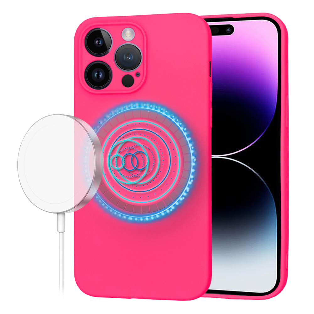 Калъф за iPhone 14 Pro Max - Techsuit SoftFlex MagSafe - Hot Розов