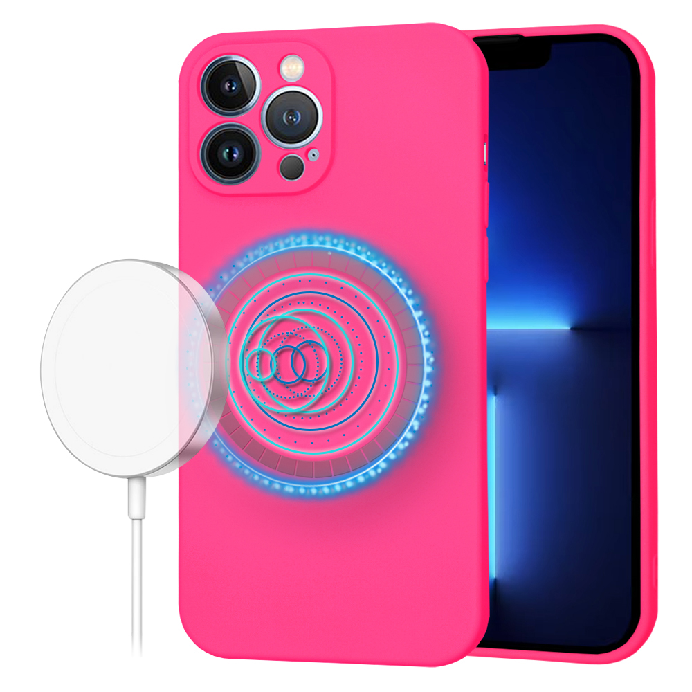 Калъф за iPhone 13 Pro Max - Techsuit SoftFlex MagSafe - Hot Розов