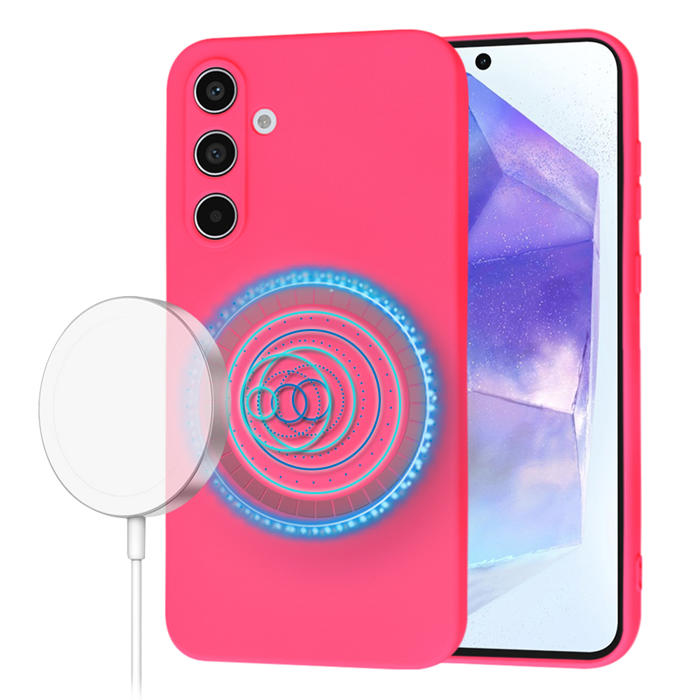 Калъф за Samsung Galaxy A55 5G - Techsuit SoftFlex MagSafe - Hot Розов