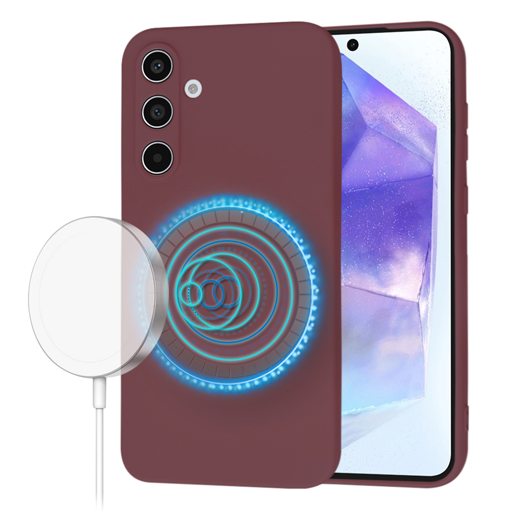 Калъф за Samsung Galaxy A55 5G - Techsuit SoftFlex MagSafe - Plum Червен