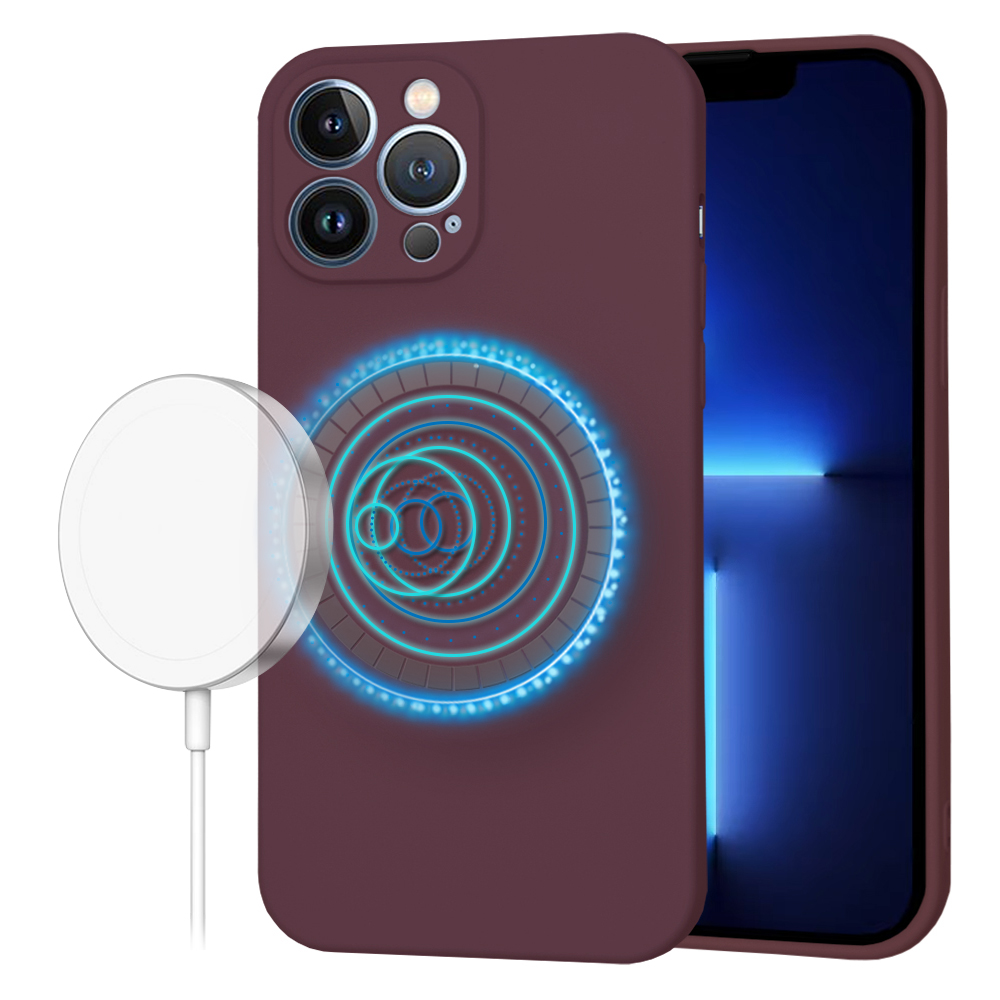 Калъф за iPhone 13 Pro Max - Techsuit SoftFlex MagSafe - Plum Червен
