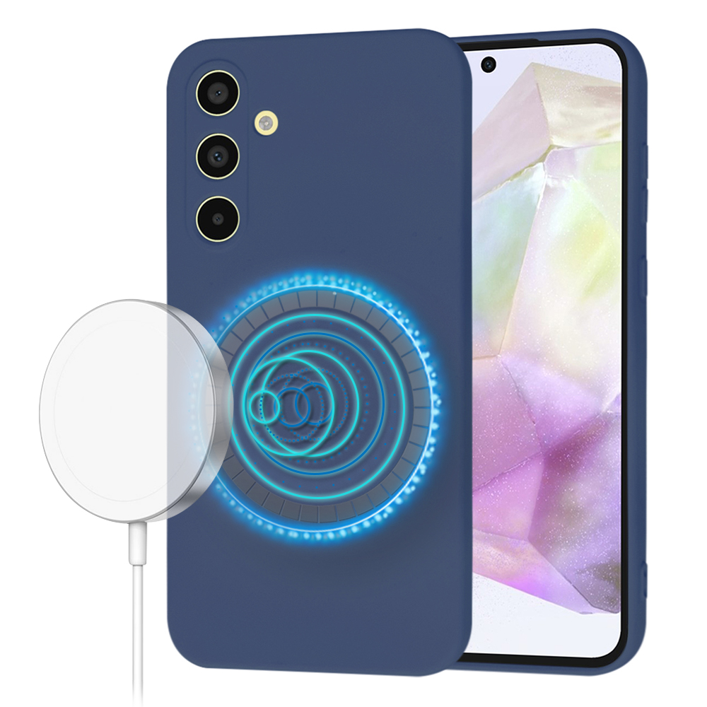 Калъф за Samsung Galaxy A35 5G - Techsuit SoftFlex MagSafe - Тъмносин Син