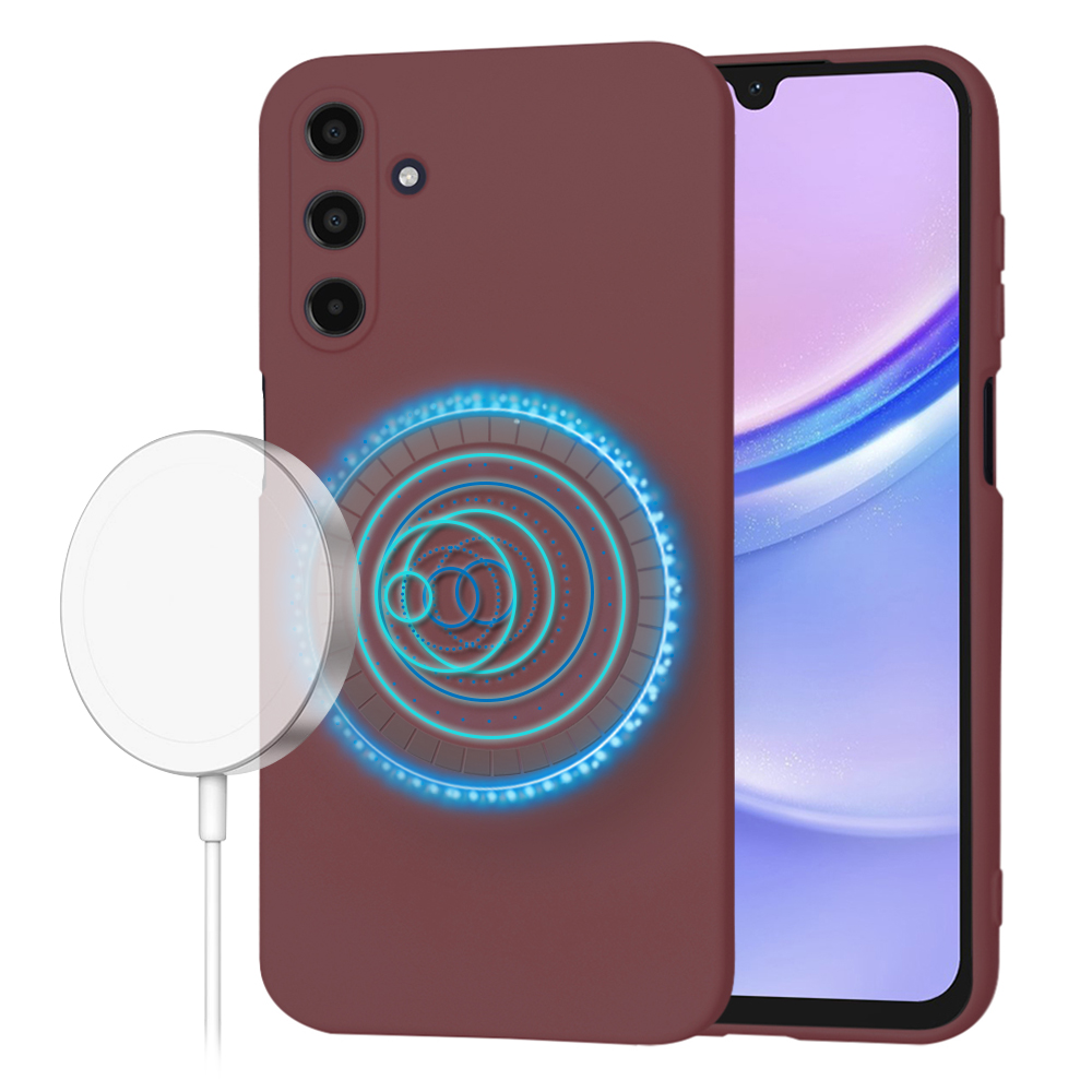 Калъф за Samsung Galaxy A15 4G / A15 5G - Techsuit SoftFlex MagSafe - Plum Червен