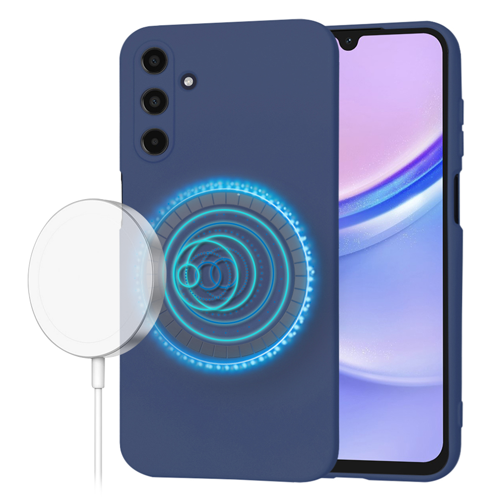 Калъф за Samsung Galaxy A15 4G / A15 5G - Techsuit SoftFlex MagSafe - Тъмносин Син