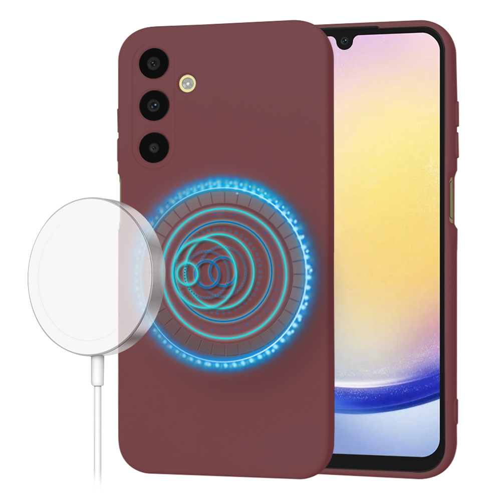 Калъф за Samsung Galaxy A25 5G - Techsuit SoftFlex MagSafe - Plum Червен