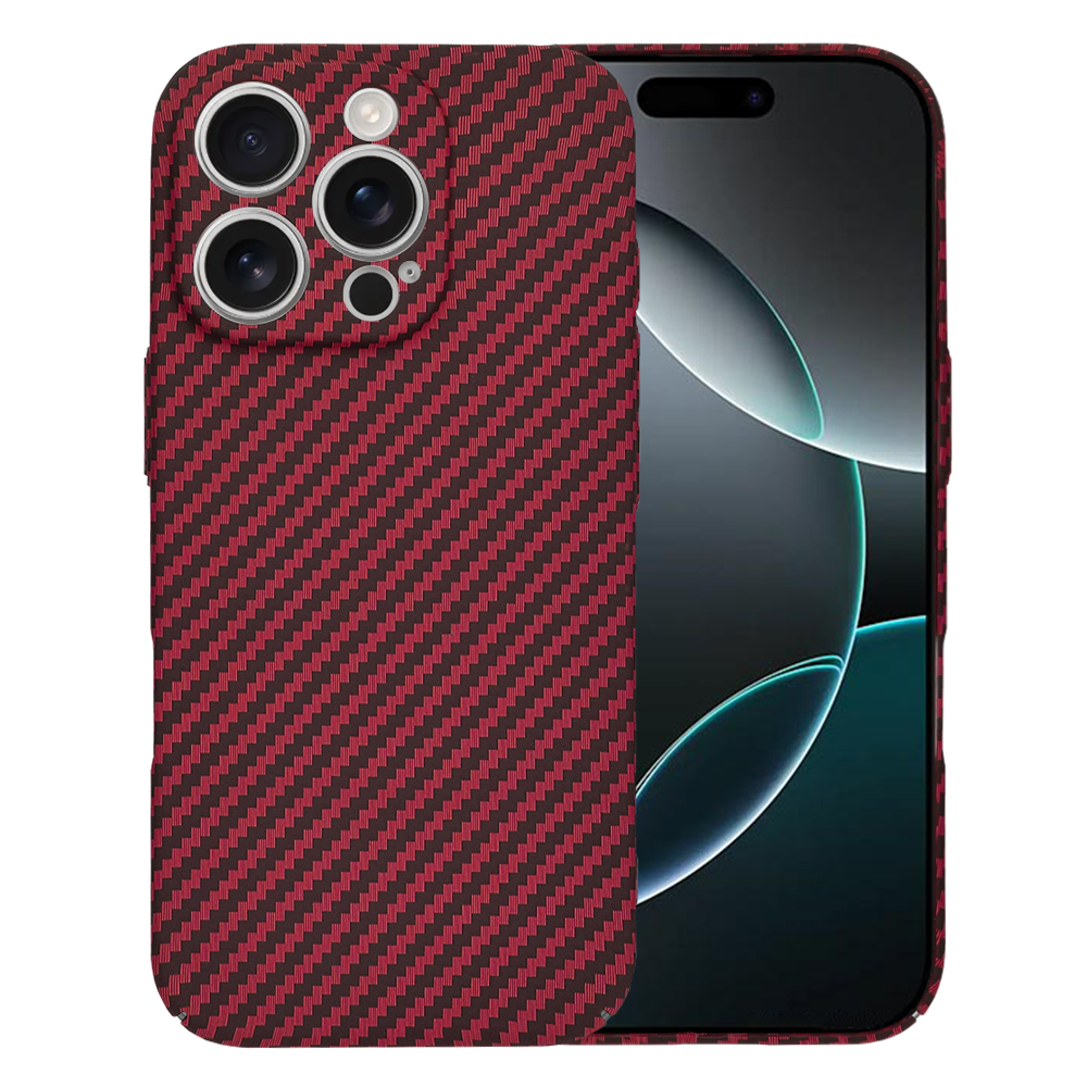 Калъф за iPhone 16 Pro - Techsuit Carbonite FiberShell - Червен