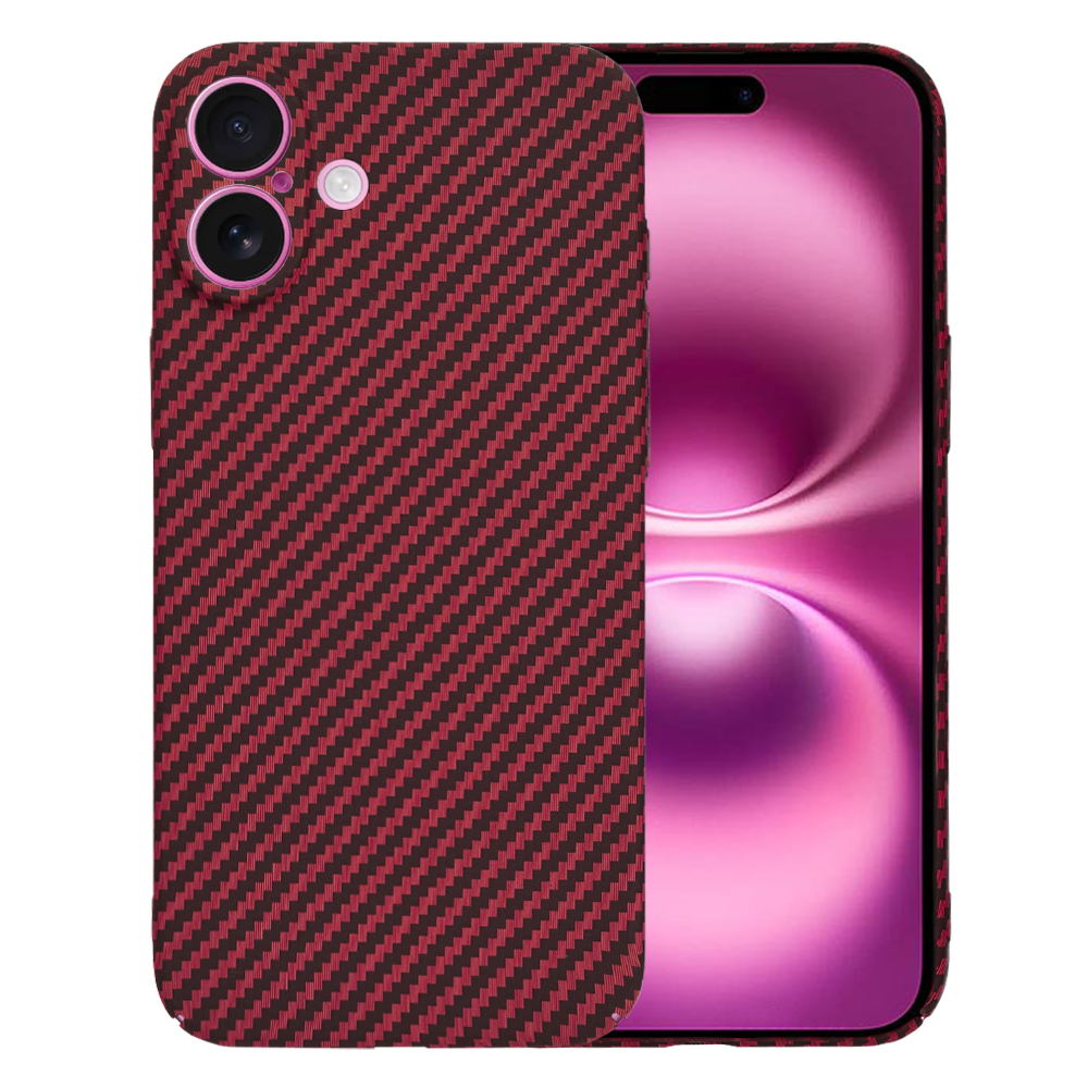 Калъф за iPhone 16 Plus - Techsuit Carbonite FiberShell - Червен