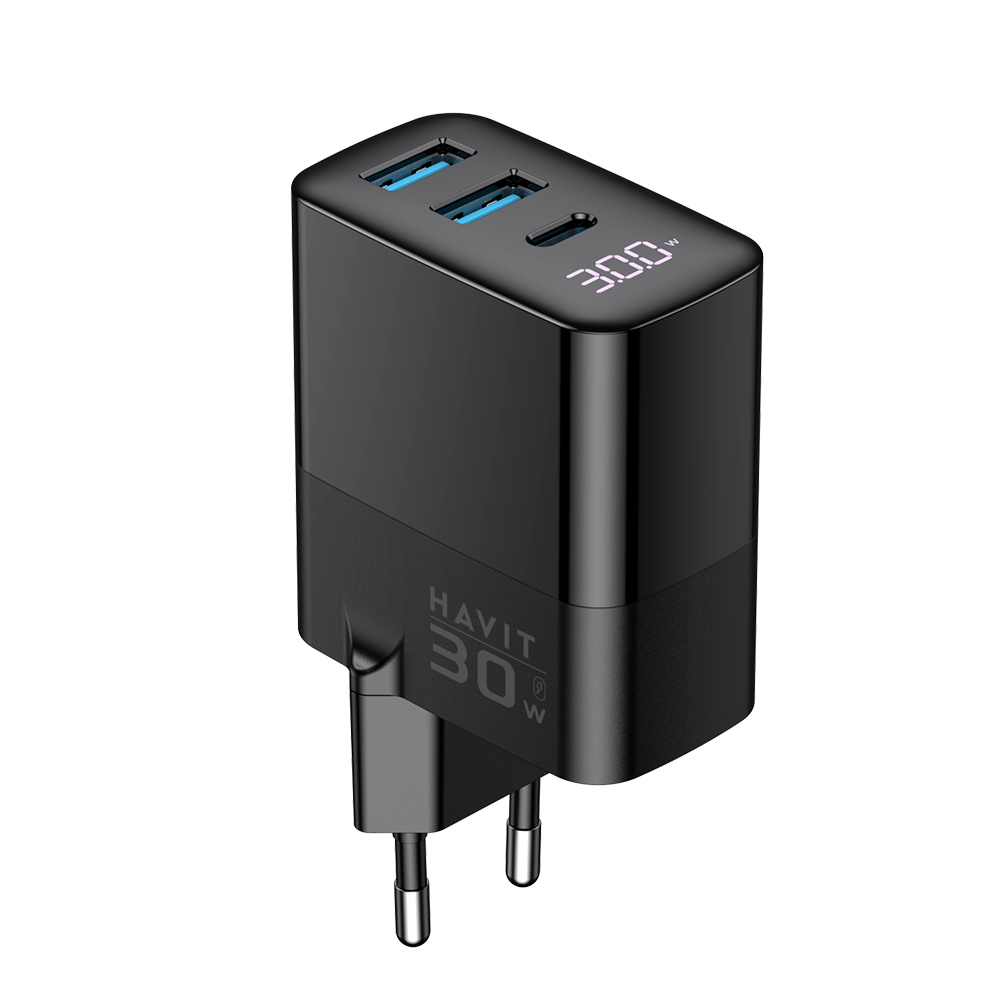 Батерия за 2x USB гнездо, Type-C, 30W - Havit (UCLE001 EU) - Черна