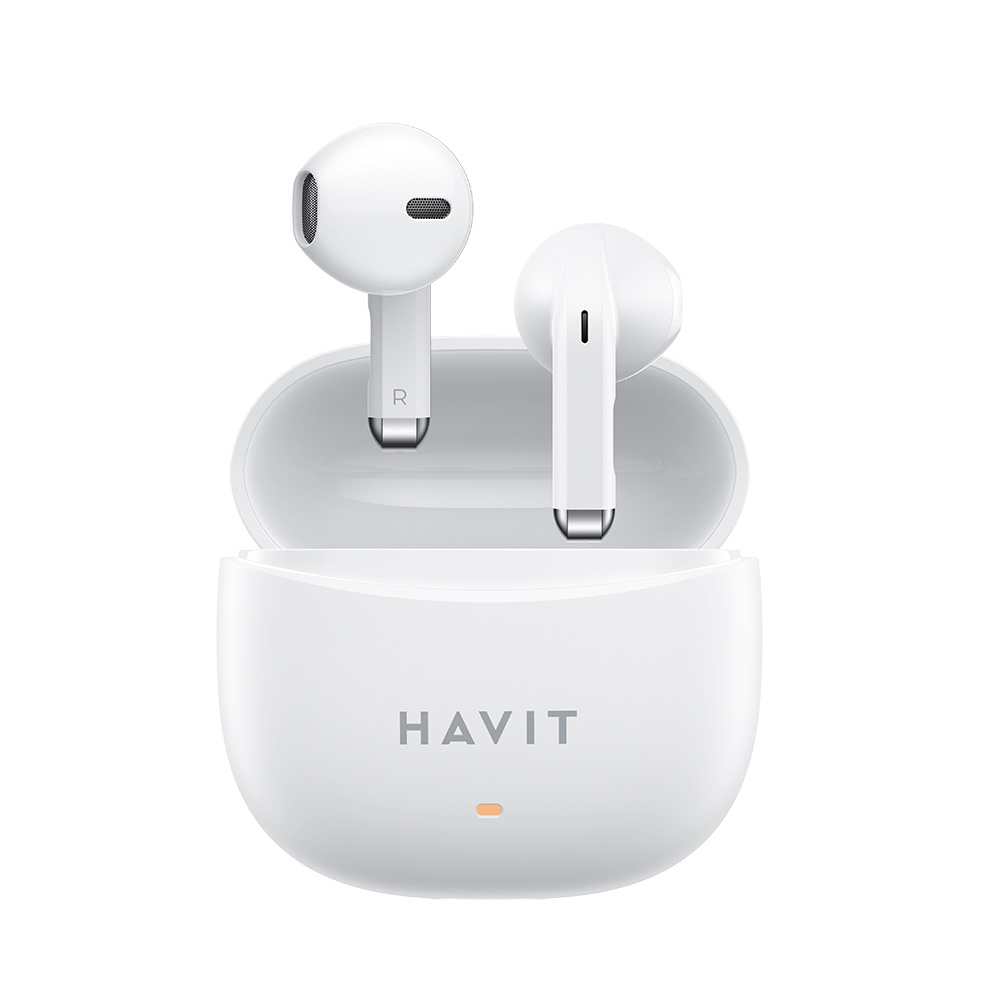 Bluetooth 5.3 безжични слушалки, True Wireless Stereo, Type-C, 250mAh - Havit (TW941) - бели