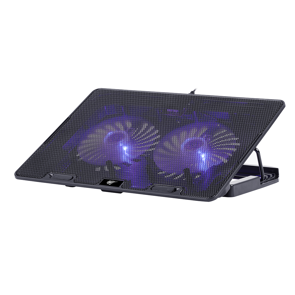 Охлаждаща стойка 9 - 17", 2x USB, 800 - 1000RPM - Havit (F2083) - Черна