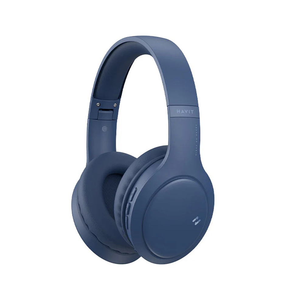 Bluetooth 5.1 безжична слушалка, AUX, USB-C, 350mAh - Havit (H633BT) - синя