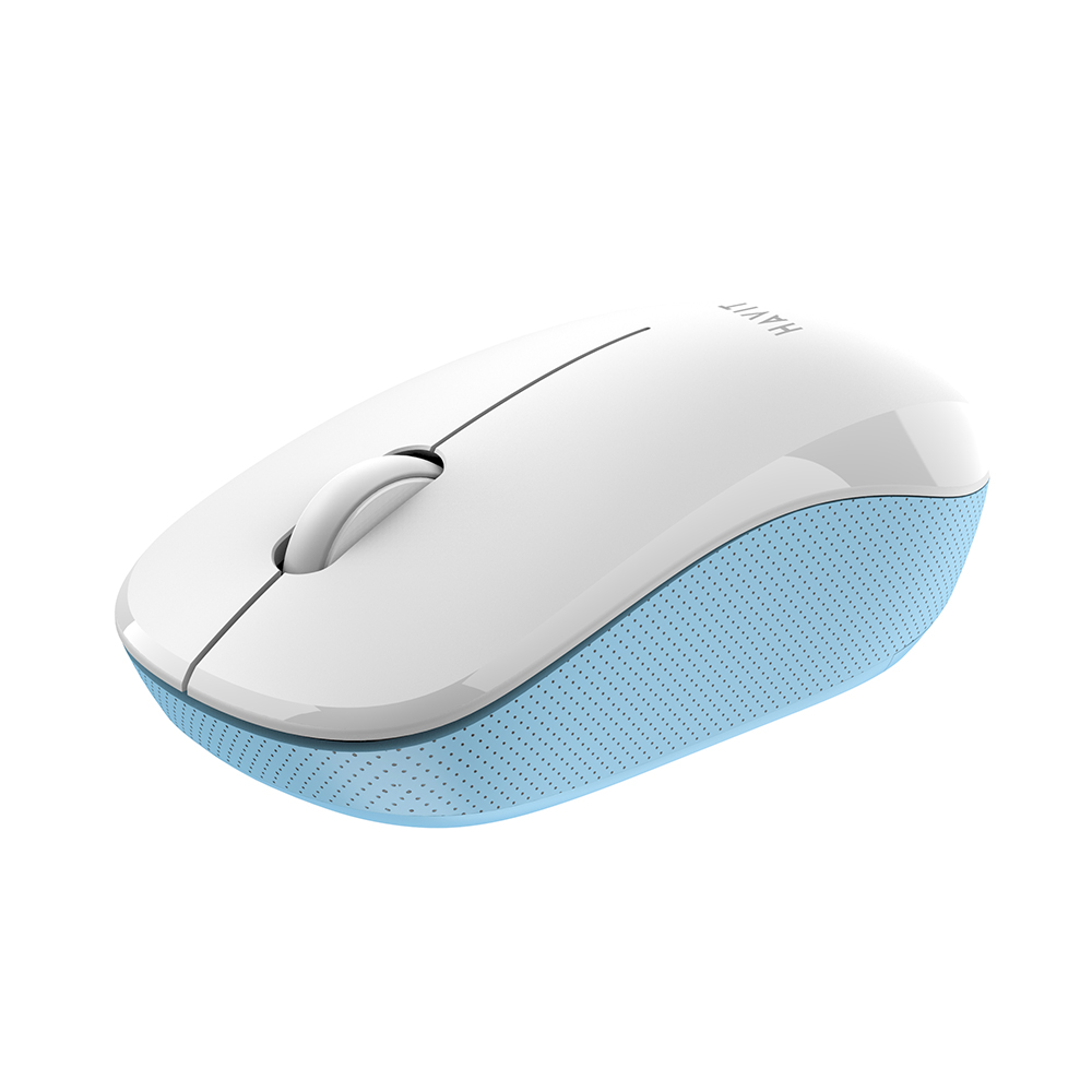 Мишка Fara Fir 2.4GHz, 1200 DPI, ABS, PC-Havit (MS66GT) - бяло / синьо