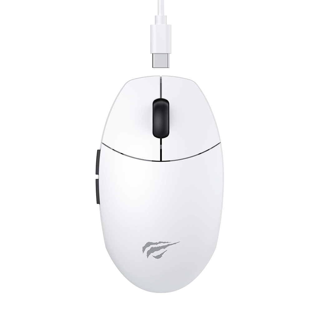 Мишка Fara Fir 2.4GHz, 500mAh, 800/1600/2400/3200/6500/8000 DPI - Havit (MS1039W) - Бяла