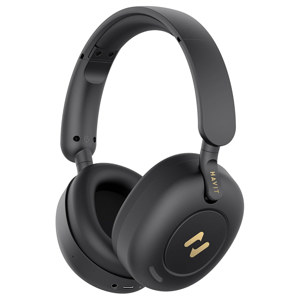 Слушалки със защитен калъф, Bluetooth 5.3, Hybrid ANC, 700mAh, USB-C - Havit (H655BT Pro) - черни