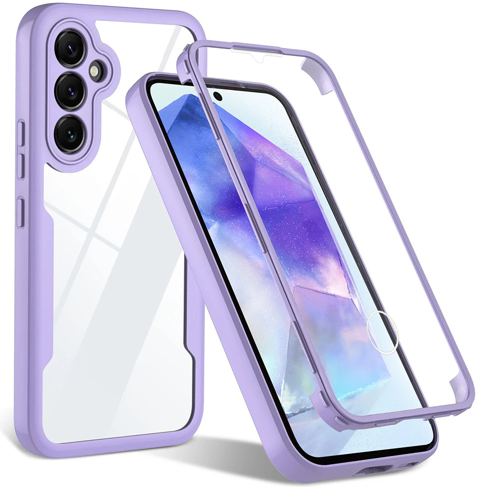 Калъф за Samsung Galaxy A55 5G + капак - Techsuit ColorVerse 360 Series - Лилав