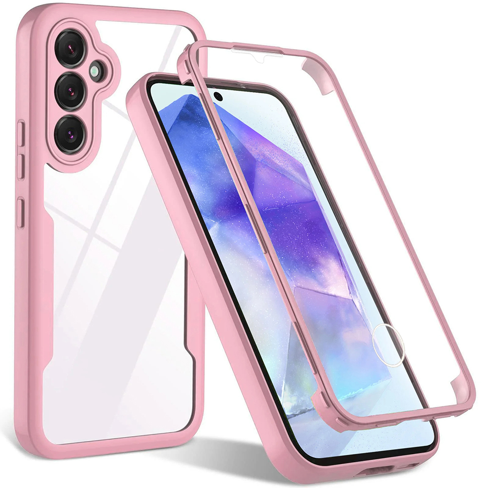 Калъф за Samsung Galaxy A55 5G + капак - Techsuit ColorVerse 360 Series - Розов