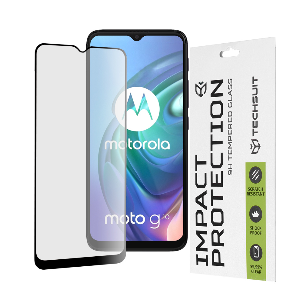 Капак за Motorola Moto Moto G10 / Moto G20 / Moto G30 / Moto E7 Plus / Moto G9 Play - Techsuit 111D Full Cover / Full Glue Glass - Черен
