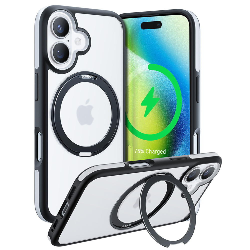 Калъф за iPhone 16 - Torras Ostand R Fusion Fusion MagSafe Series - Черен
