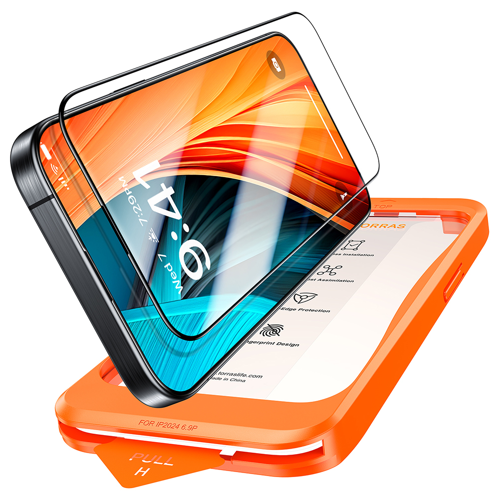 Калъф за iPhone 16 Pro Max - Torras GlassGo Install Master - Черен