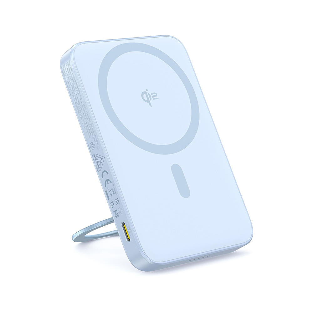 Външна батерия Type-C, Qi2, 20W, 5000mAh, с Type-C кабел - Baseus PicoGo (P10076800213-01) - Син