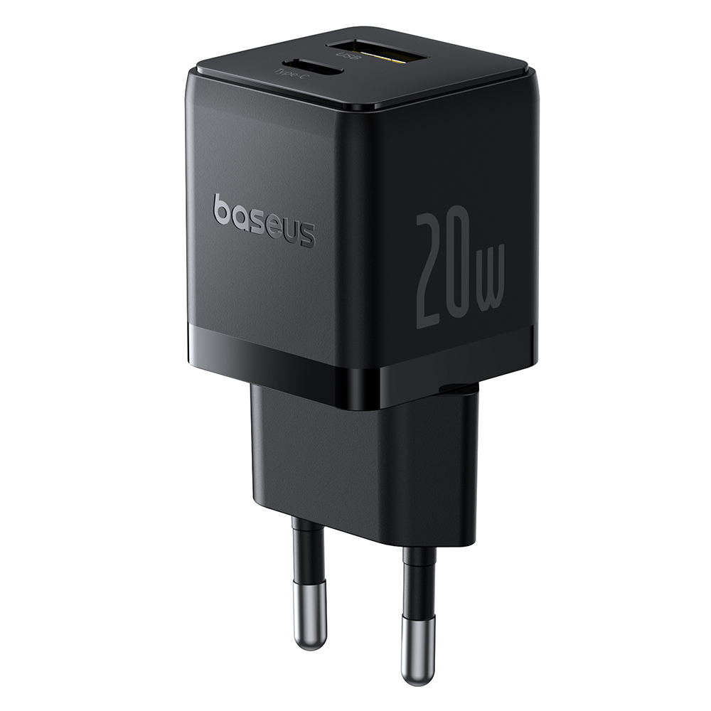 Зарядно EU 20W, USB, Type-C - Baseus Palm (P10111608113113-00) - Cluster Черен