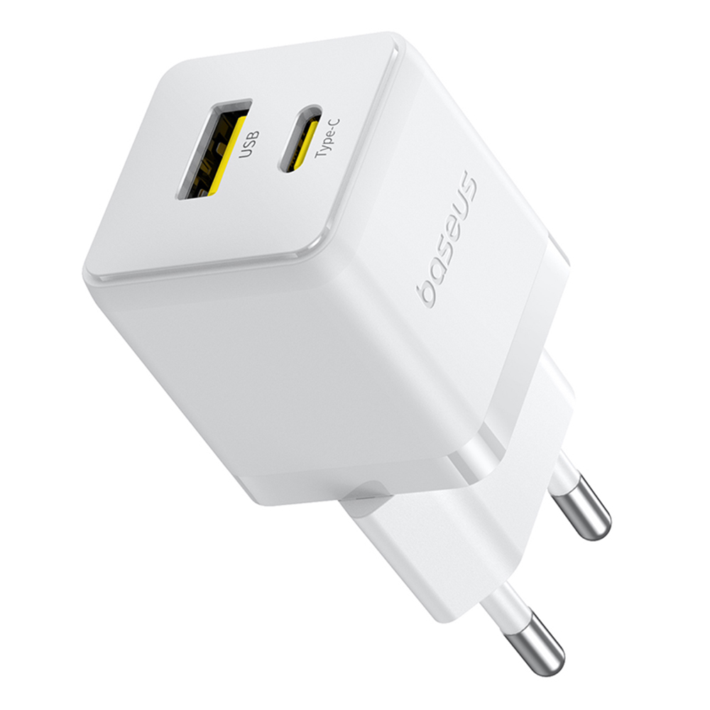 EU 2 в 1 USB, Type-C, 1m, 30W - Baseus Palm (P1011160A213-00) - Moon Бял