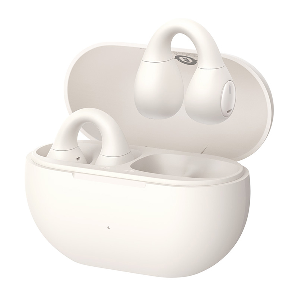 Безжични слушалки с отворено ухо, True Wireless, ENC, Bluetooth 5.4, USB-C - Baseus - Wireless Bass 15 Clip (A00079500223-00) - звездно бяло