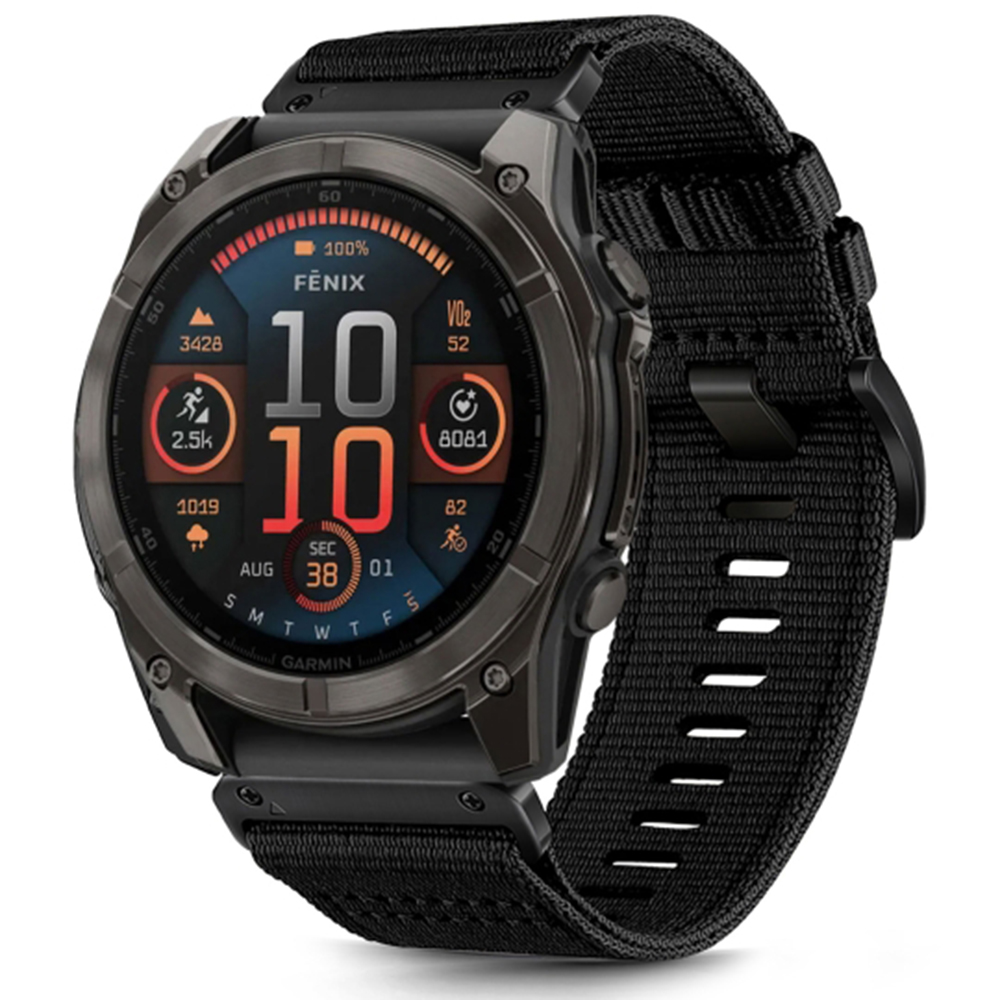 Каишка за Garmin Fenix 3/3 HR/5X/5X Plus/6X/6X Pro/7X/7X Pro Solar - Techsuit Каишка за часовник QuickFit 26 мм (W070) - Обсидианово черно