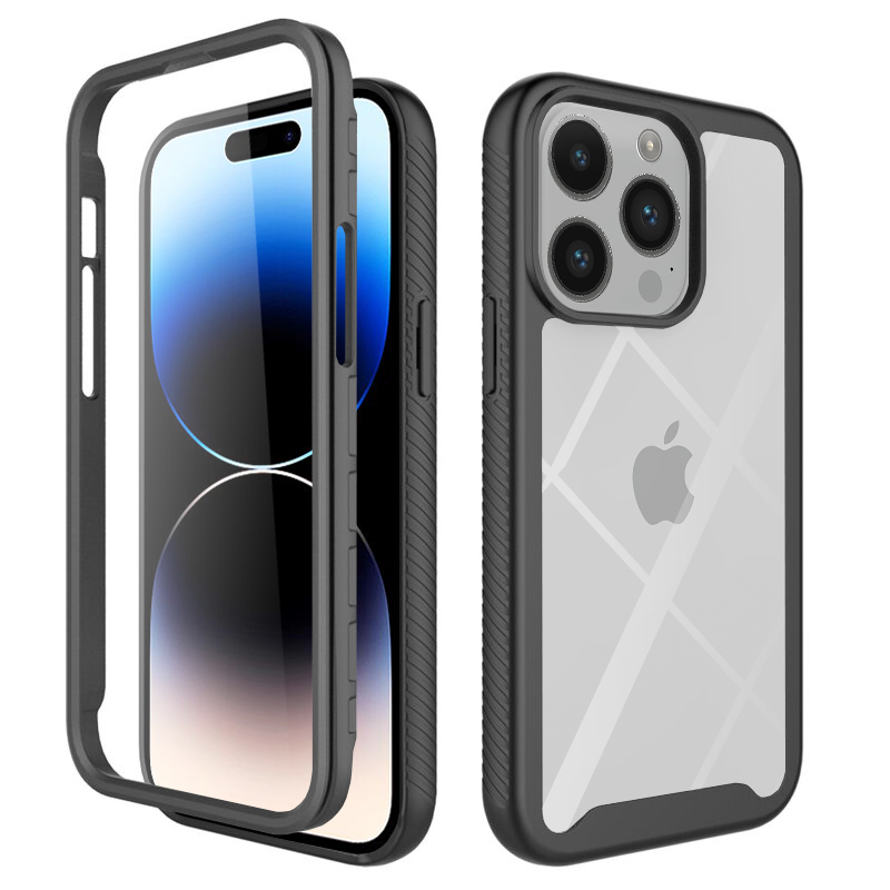 Калъф за iPhone 14 Pro + калъф - Techsuit Defense360 Pro - Черен
