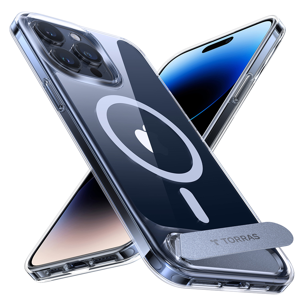 Калъф за iPhone 15 Pro Max - Torras Pstand MagSafe - Прозрачен