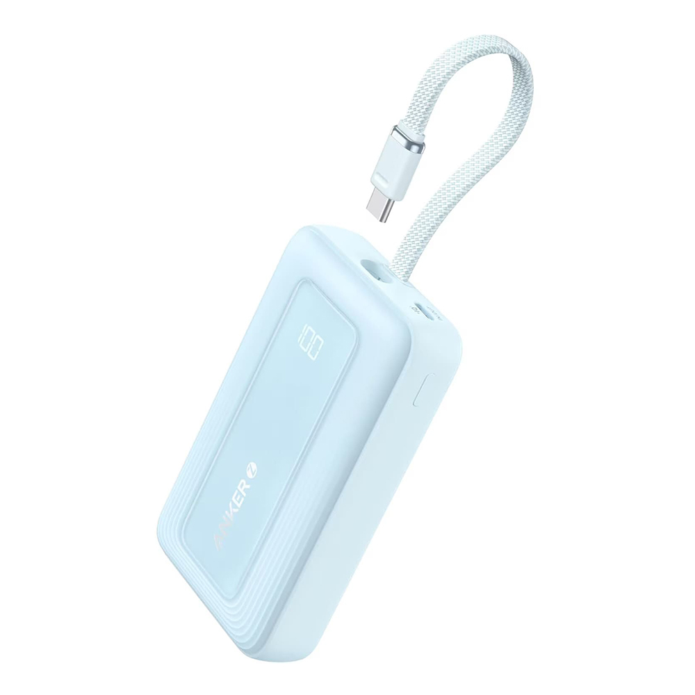 Външна батерия 10000mAh, 30W - Anker Zolo (A1688031) - светло син