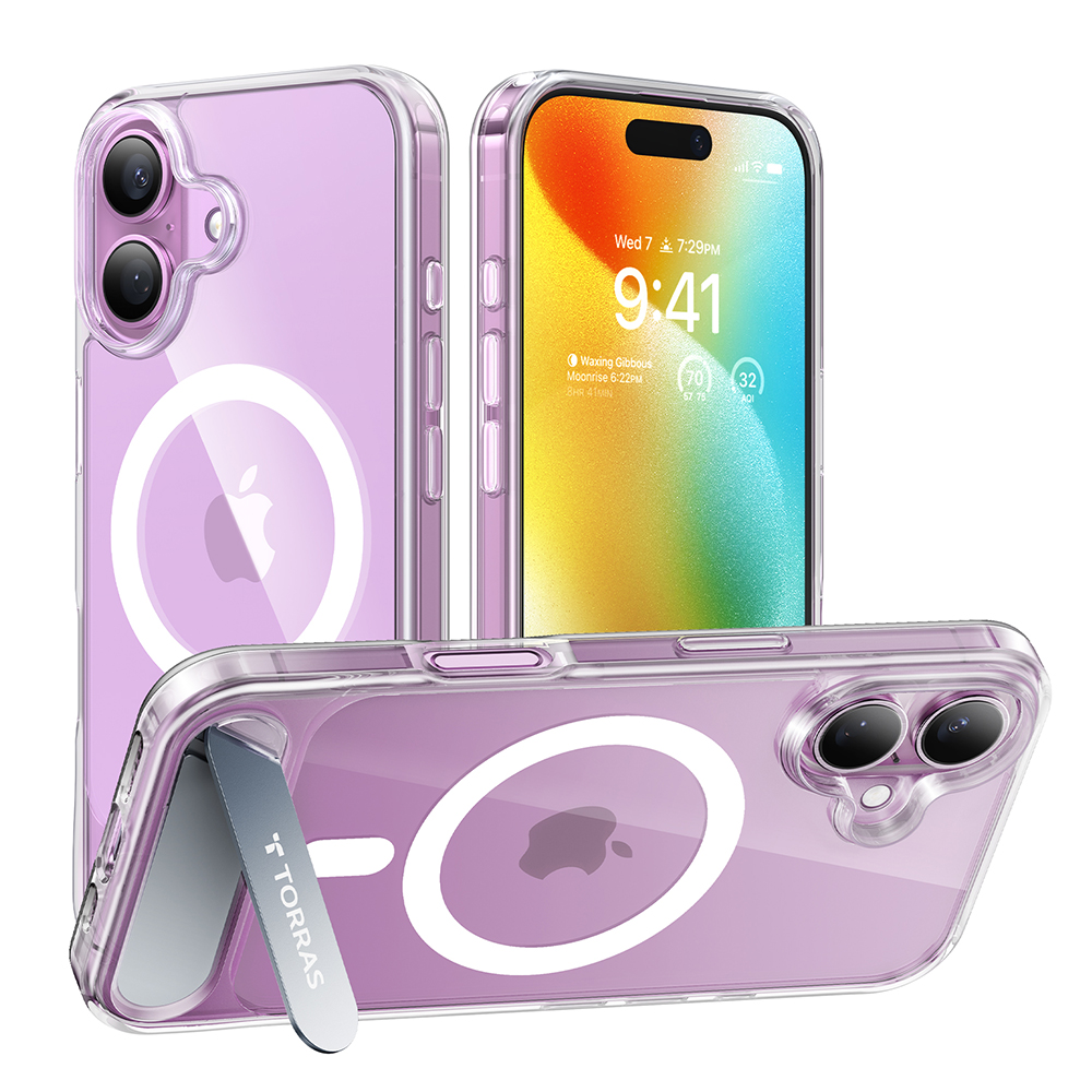 Калъф за iPhone 16 Plus - Torras Pstand MagSafe - Прозрачен