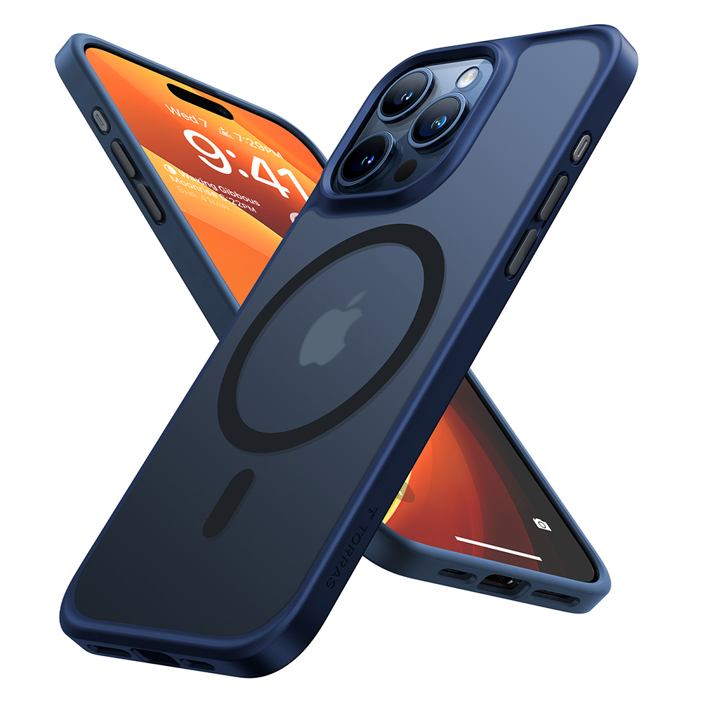 Калъф за iPhone 15 Pro Max - Torras Guardian Magnetic Series - Тъмносин Син
