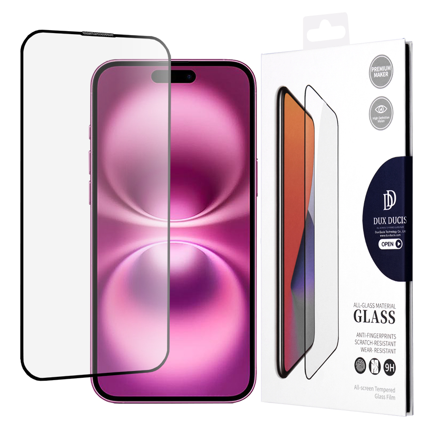 Калъф за iPhone 16 Plus - Dux Ducis Tempered Glass - Черен