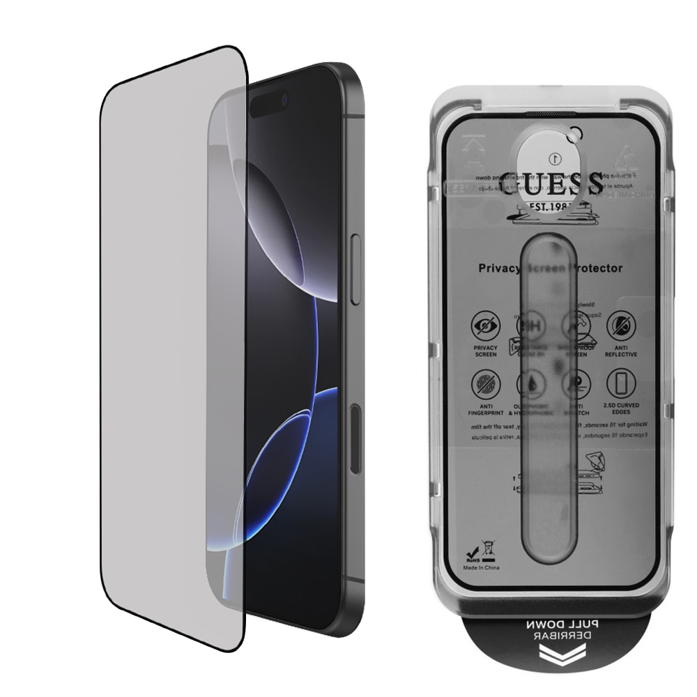 Калъф за iPhone 16 Pro Max - Guess Privacy 2.5D Outline (GUTGP16XBOKGCIP) - Черен