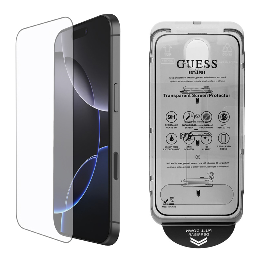 Калъф за iPhone 16 - Guess Classic 2.5D Outline (GUTGP16SBOKGCIT) - Черен