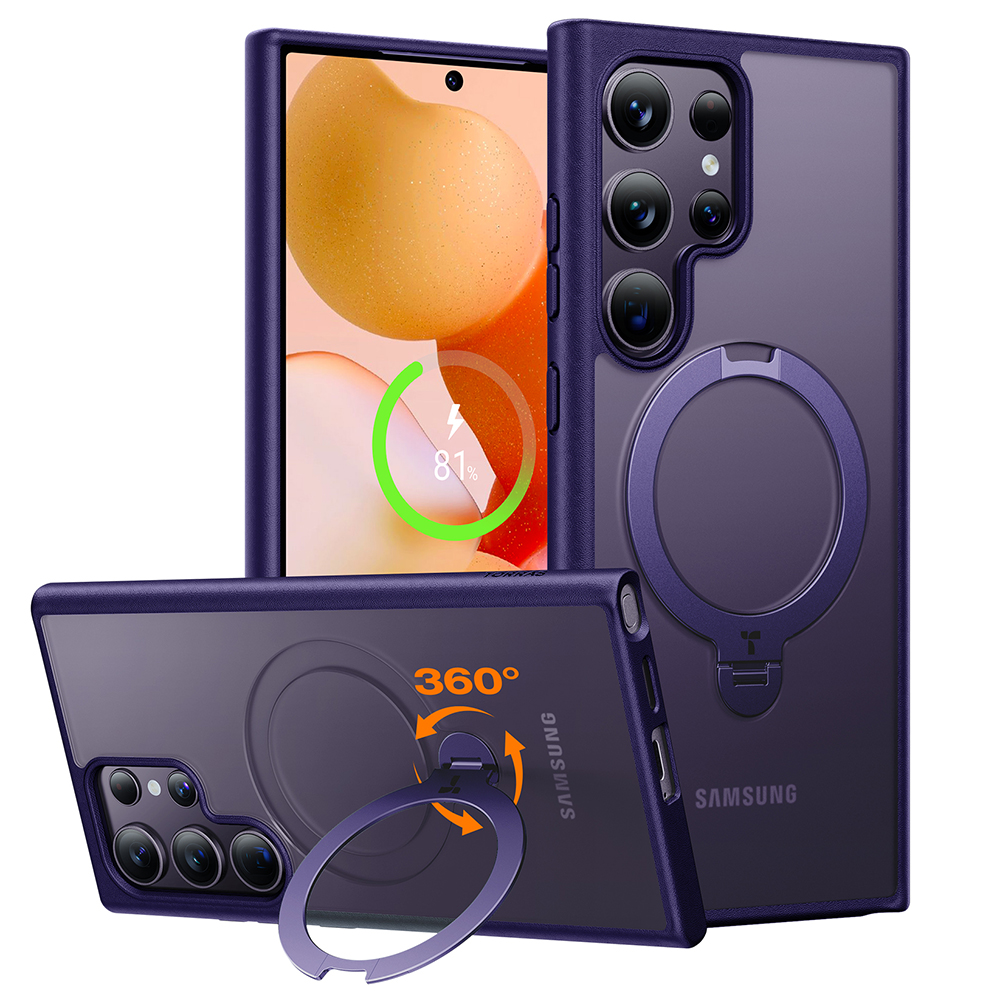 Калъф за Samsung Galaxy S24 Ultra - Torras Ostand Spin MagSafe Series - Лилав