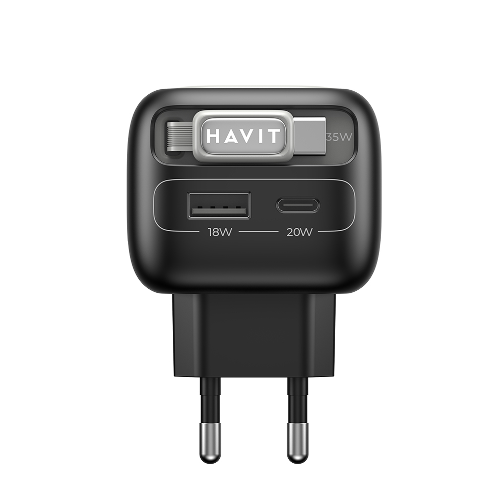 Батерия за Type-C, USB, 35W - Havit (UC251 EU) - Черен / Сив