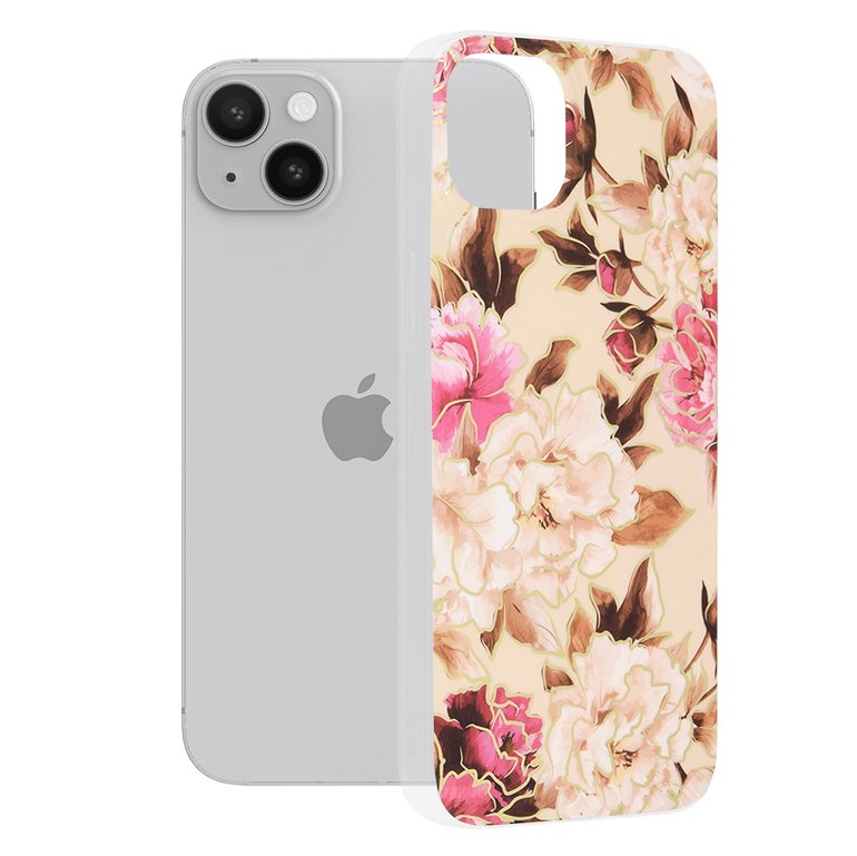 Калъф за iPhone 14 Plus - Techsuit Marble Series - Mary Berry Nude