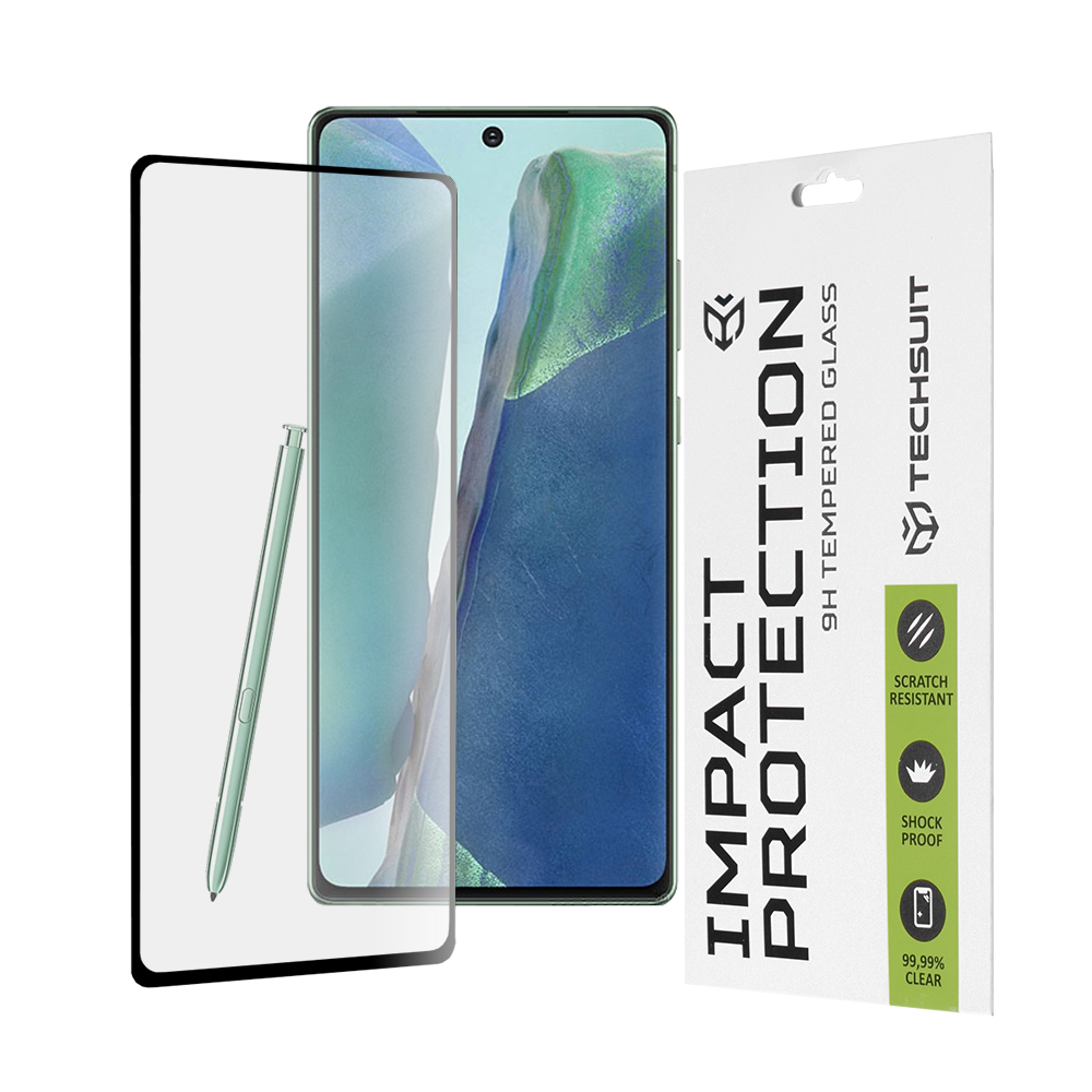 Капак за Samsung Galaxy Note 20 / Note 20 5G - Techsuit 111D Full Cover / Full Glue Glass - Черен