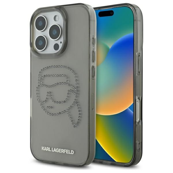 Калъф за iPhone 16 Pro Max - Karl Lagerfeld IML Rhinestones (KLHCP16XHKKHDCELK) - Karl Head
