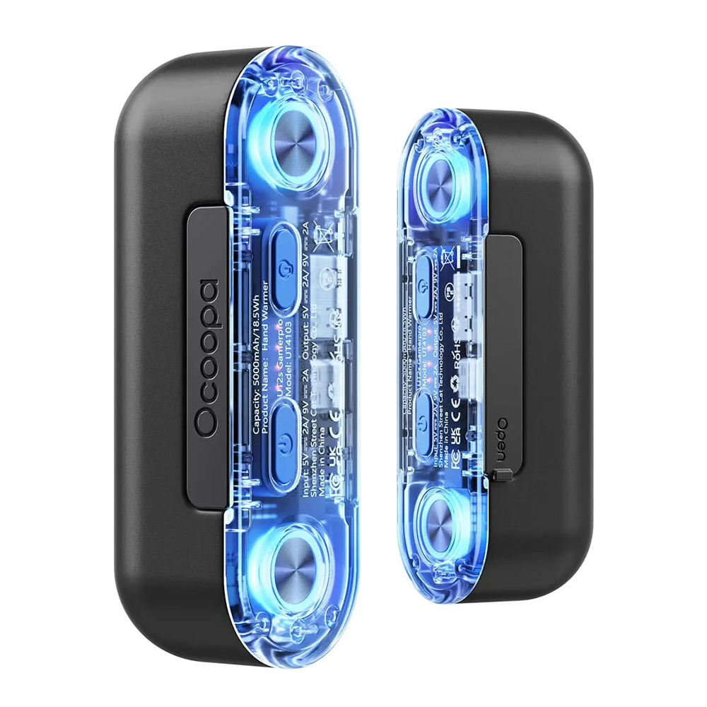 Комплект за затопляне на ръце с RGB светлини, Power Bank, Type-C, Magnetic, MagTwins, 2x 5000mAh - Ocoopa (UT4103-BK) - Черен