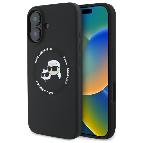 Калъф за iPhone 16 - Karl Lagerfeld Silicone MagSafe (KLHMP16SSKKCHTCK) - Karl&Choupette Head