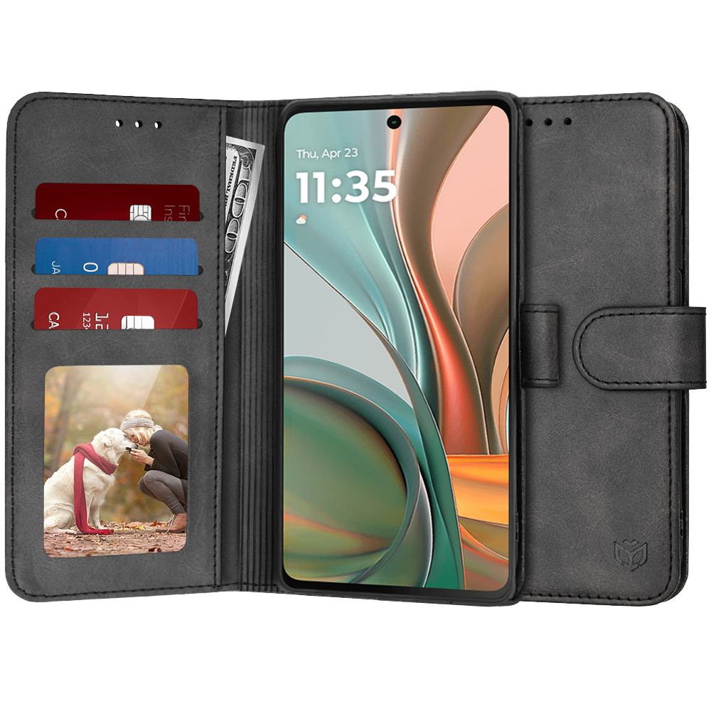 Калъф за Motorola Moto G75 - Techsuit Diary Book - Черен