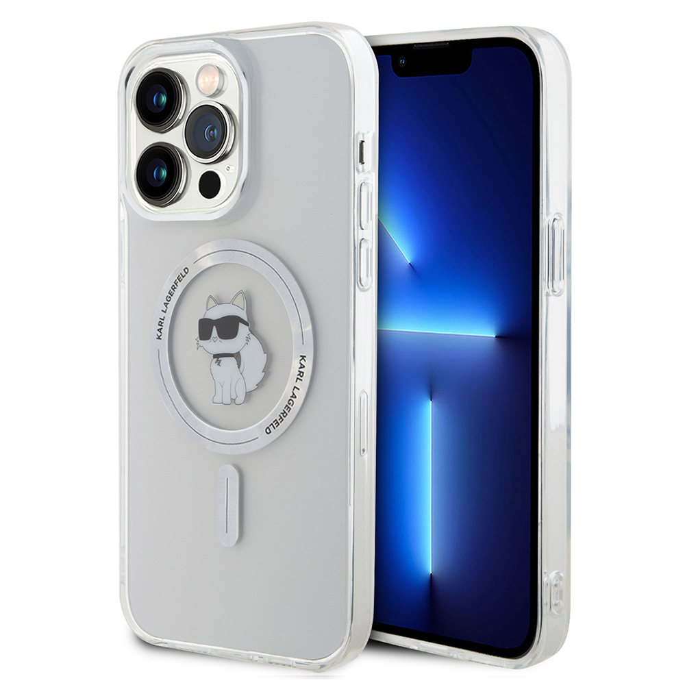 Калъф за iPhone 15 Pro Max - Karl Lagerfeld IML MagSafe (KLHMP15XHFCCCCNOT) - Прозрачен Choupette